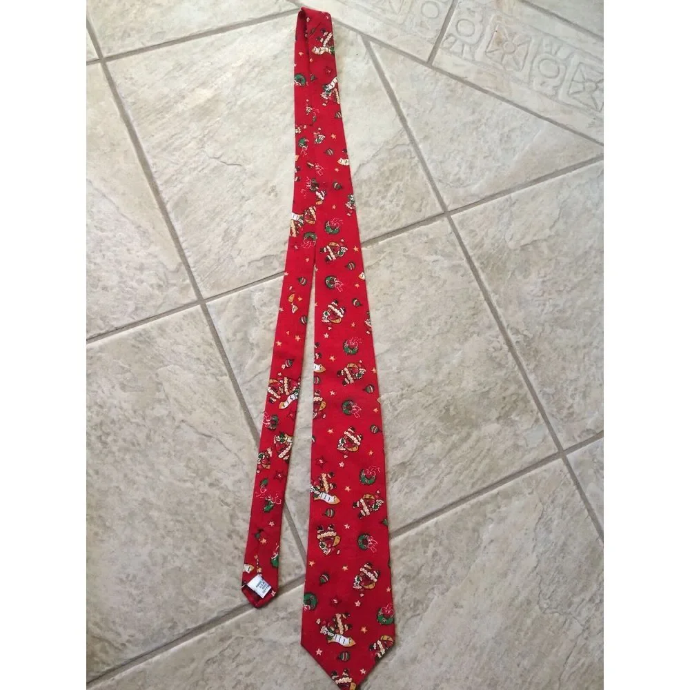 Sabatini Vintage Novelty‎ CHRISTMAS Men's NECK TIE Santa Holiday, FUN